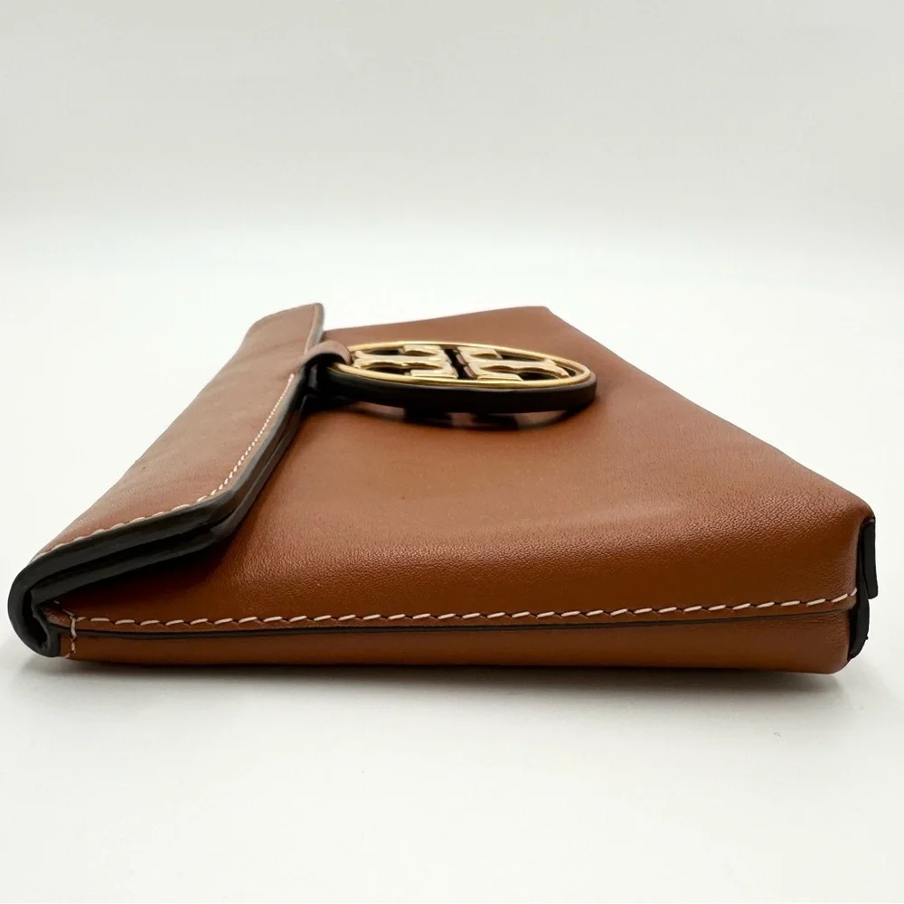 Tory Burch Women's Miller Metal Clutch in Aged Camello